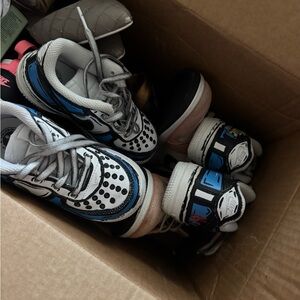 Stylish Kids Polka Dot Sneakers in Blue and Black